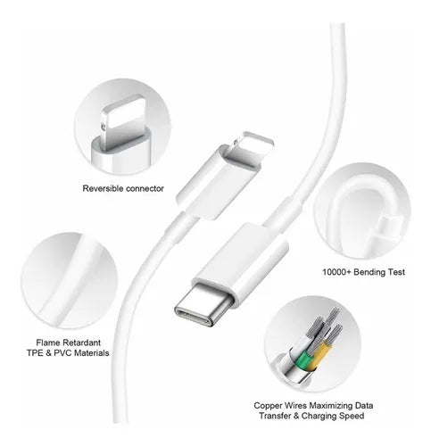 Carregador Turbo Lehmox LE-357 USB-C PD – Carregamento Rápido para iPhone