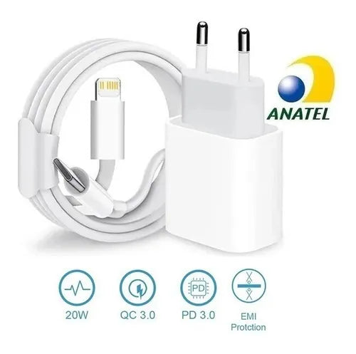 Carregador Turbo Lehmox LE-357 USB-C PD – Carregamento Rápido para iPhone